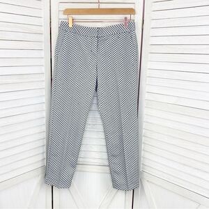 Express Editor Swiss Dot Crop Pants White Blue 2